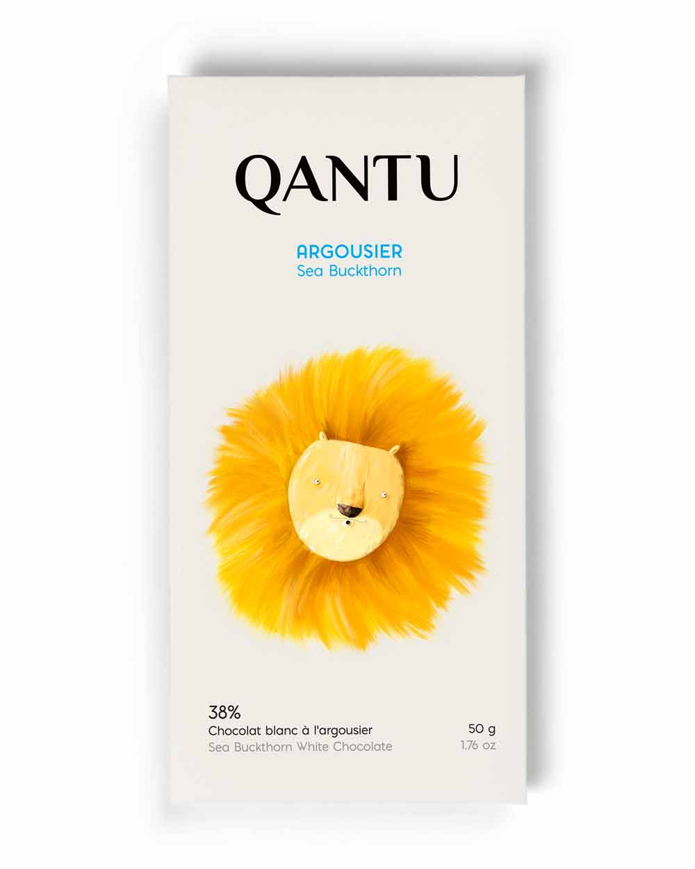 Qantu White Chocolate with Sea Buckthorn 38%, 50g